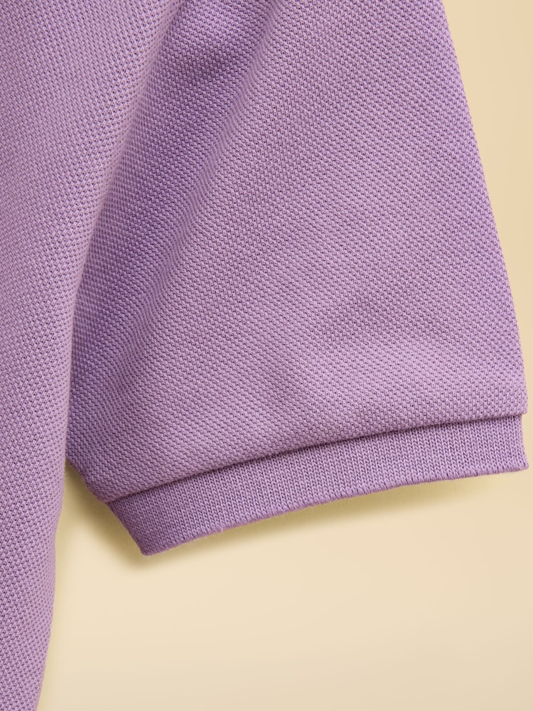 Joules Woody Purple Cotton Pique Polo Shirt - Image 6 of 6