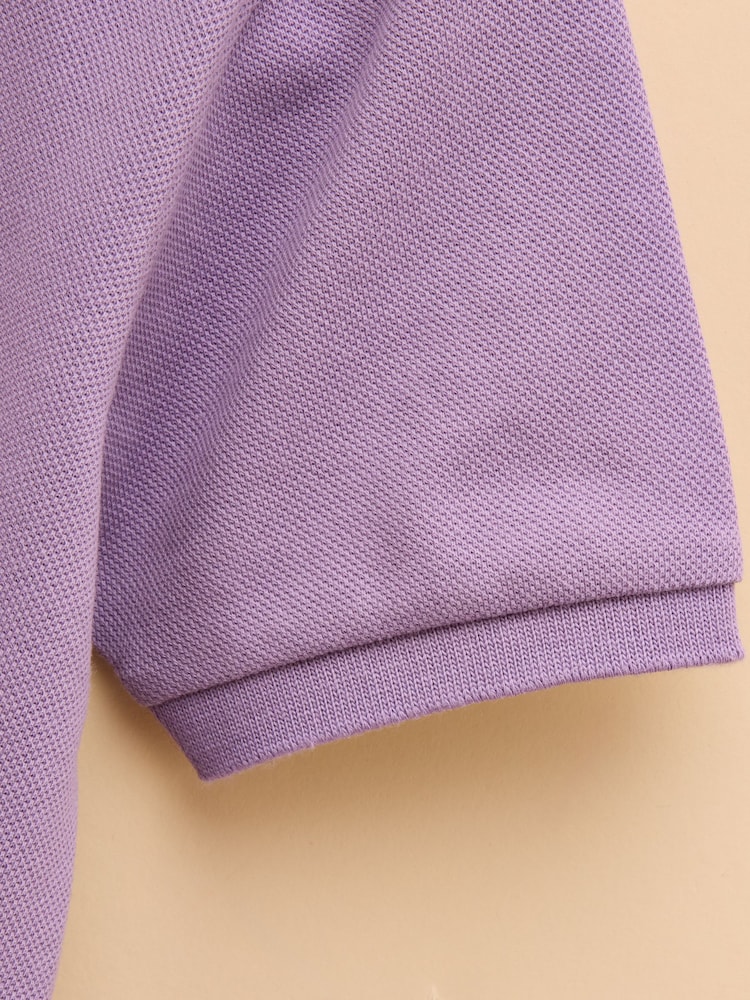 Joules Woody Purple Cotton Pique Polo Shirt - Image 7 of 7
