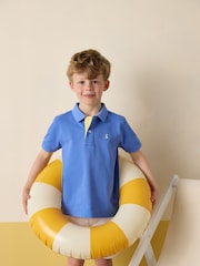 Joules Woody Blue Cotton Pique Polo Shirt - Image 1 of 7