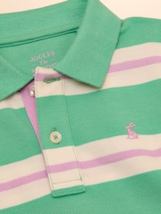 Joules Boys' Woody Green Striped Polo Shirt - Image 4 of 5