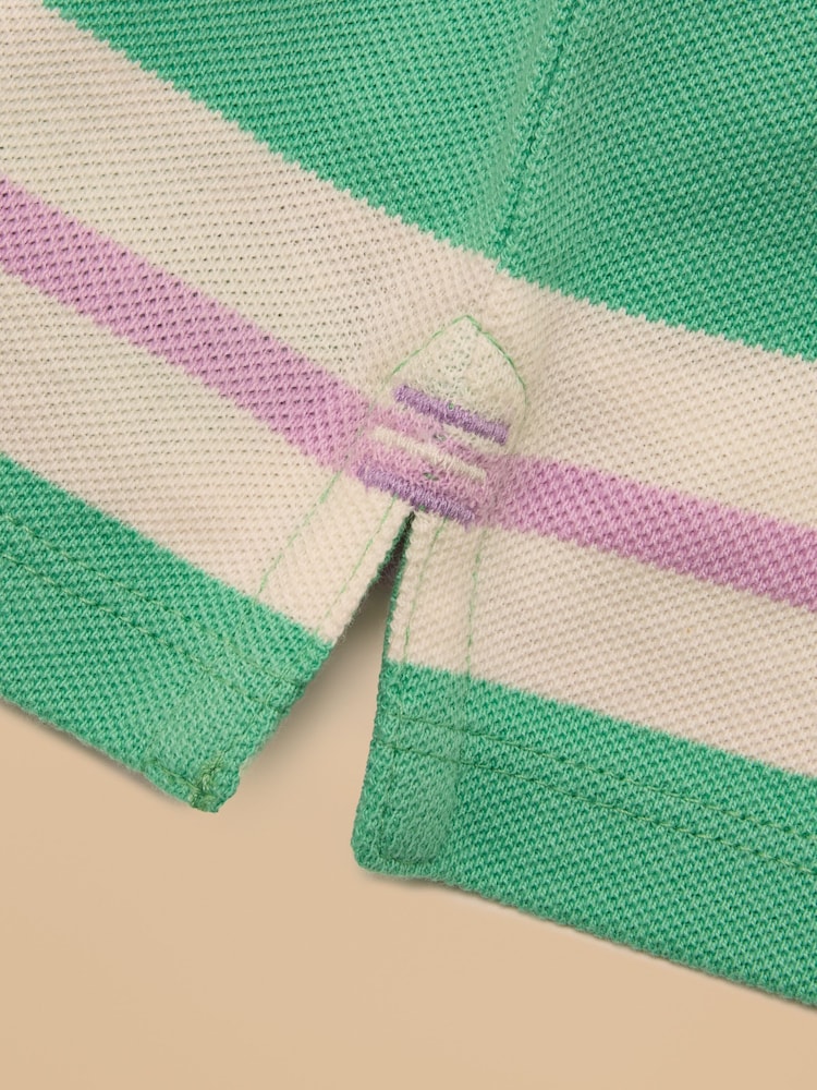 Joules Boys' Woody Green Striped Polo Shirt - Image 5 of 5