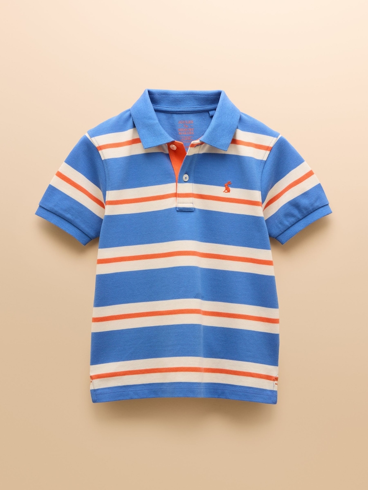 Joules Boys' Woody Blue Striped Polo Shirt - Image 4 of 4 Joules Boys' Woody Blue Striped Polo Shirt - Image 4 of 4