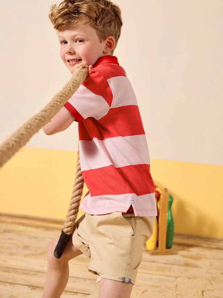 Joules Boys' Woody Red Striped Polo Shirt - Image 2 of 6