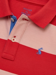 Joules Boys' Woody Red Striped Polo Shirt - Image 5 of 6