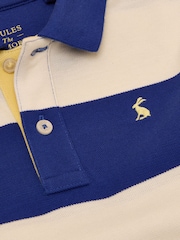 Joules Boys' Woody Navy Striped Polo Shirt - Image 4 of 5
