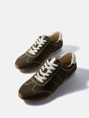 Mint Velvet Green Vick Suede Trainers - Image 3 of 5