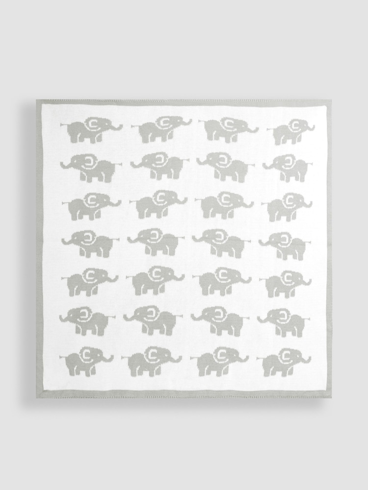 JoJo Maman Bébé Grey Elephant Knitted Shawl - Image 1 of 5