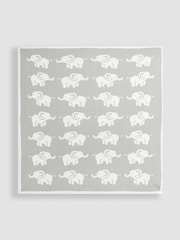 JoJo Maman Bébé Grey Elephant Knitted Shawl - Image 2 of 5