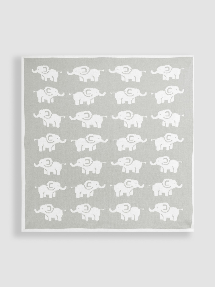 JoJo Maman Bébé Grey Elephant Knitted Shawl - Image 2 of 5