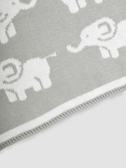 JoJo Maman Bébé Grey Elephant Knitted Shawl - Image 4 of 5