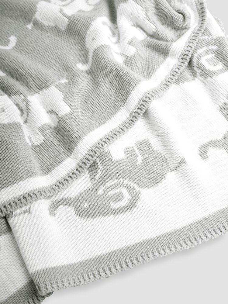 JoJo Maman Bébé Grey Elephant Knitted Shawl - Image 5 of 5