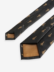 Black/Gold Tree Slim Christmas Design Tie - Image 3 of 3