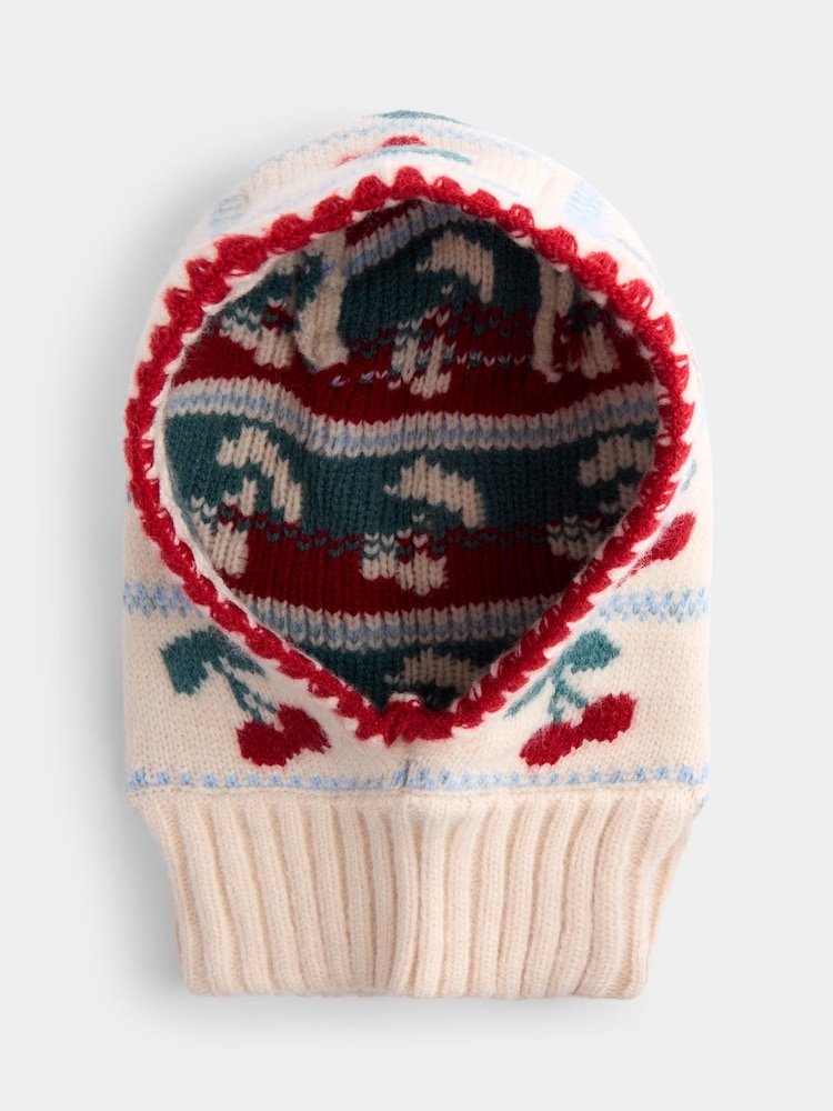 JoJo Maman Bébé Pink Cherry Balaclava Hat - Image 2 of 5 JoJo Maman Bébé Pink Cherry Balaclava Hat - Image 2 of 5