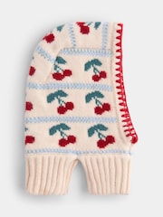 JoJo Maman Bébé Pink Cherry Balaclava Hat - Image 4 of 5
