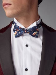 Navy Blue Christmas Design Ready Tied Bow Tie - Image 1 of 5