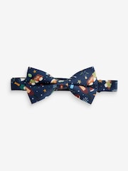 Navy Blue Christmas Design Ready Tied Bow Tie - Image 2 of 5