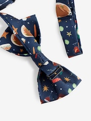 Navy Blue Christmas Design Ready Tied Bow Tie - Image 5 of 5
