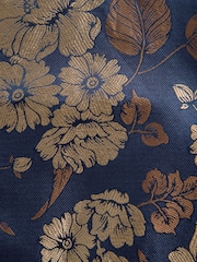 Navy Blue/Gold Floral Regular Fit Occasion Waistcoat - Image 9 of 9