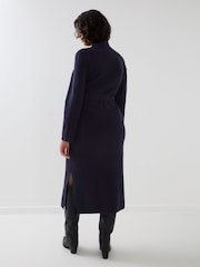 JoJo Maman Bébé Navy Blue Belted Knit Midi Maternity Dress - Image 6 of 8