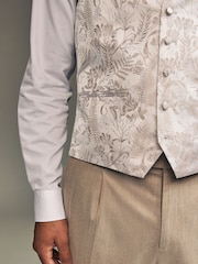 Champagne Gold Leaf Regular Fit Occasion Waistcoat - Image 4 of 9