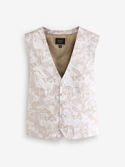 Champagne Gold Leaf Regular Fit Occasion Waistcoat - Image 3 of 8