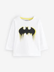 White Long Sleeve Batman 100% Cotton T-Shirt - Image 1 of 1