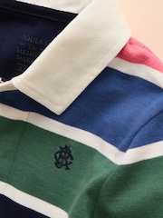 Joules Boys' Rugby Club Navy Blue & Green Shirt - Image 5 of 6