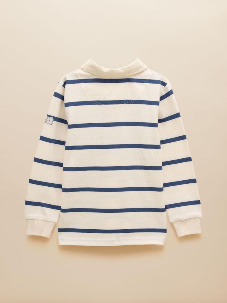 Joules Boys' Rugby Club Blue Shirt - Image 2 of 5 Joules Boys' Rugby Club Blue Shirt - Image 2 of 5