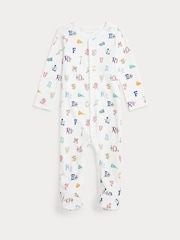 Polo Ralph Lauren Baby Cream Riley Sheehey 100% Cotton Babygrow - Image 1 of 2