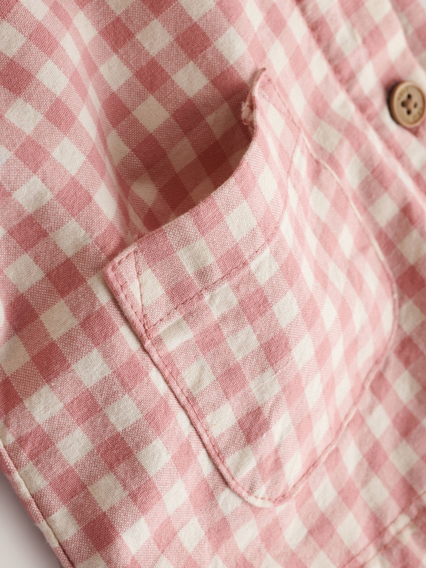 Buy Pink Gingham Strawberry Hooded Baby 100% Cotton Jacket