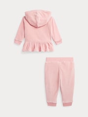 Polo Ralph Lauren Baby Pink Velour Hoodie & Jogger Pant Set - Image 2 of 2