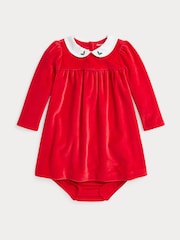 Polo Ralph Lauren Girls Red 100% Cotton Occassion Dress - Image 1 of 2