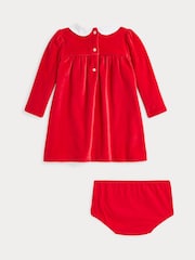 Polo Ralph Lauren Girls Red 100% Cotton Occassion Dress - Image 2 of 2