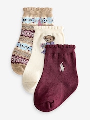 Polo Ralph Lauren Multi 100% Cotton Socks 3 Pack - Bild 1 von 6