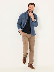 Бежевый темный бежевый - FatFace Cargo Trousers - Image 1 of 5