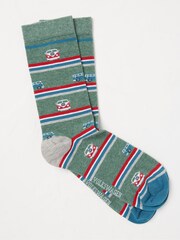 FatFace VW Light Green Camper Stripe Socks 1 Pack - Image 1 of 1