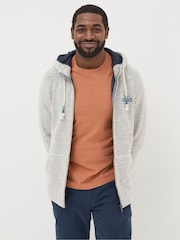 FatFace Aloa Natural 100% Cotton Woolacombe Zip-Up Hoodie - Image 1 of 5