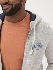 FatFace Aloa Natural 100% Cotton Woolacombe Zip-Up Hoodie - Image 4 of 5