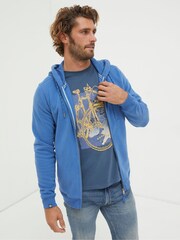FatFace Brooke Blue Zip Through Hoodie - Image 1 of 4