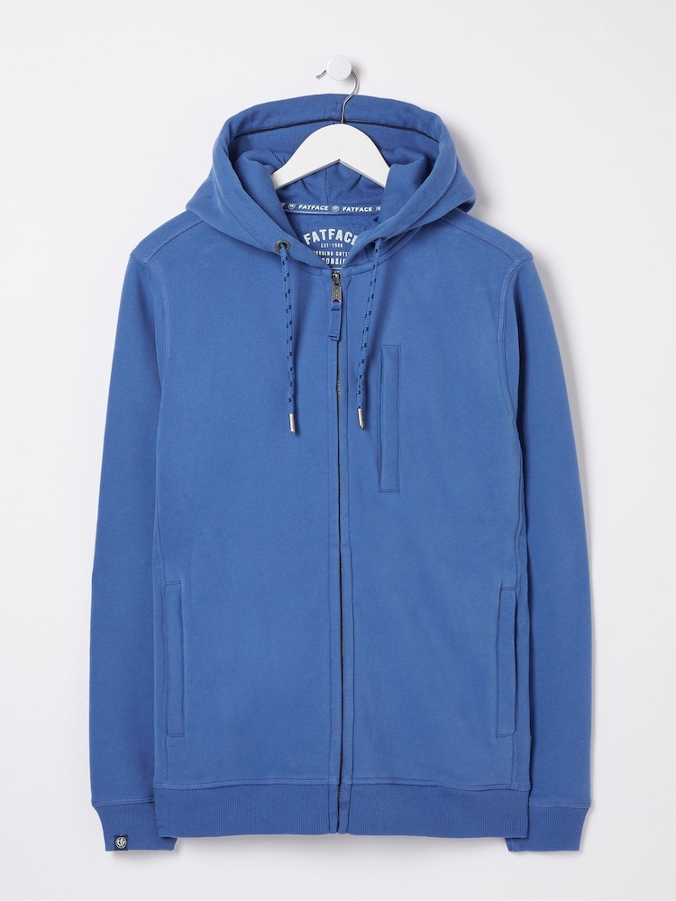 FatFace Brooke Blue Zip Through Hoodie - Image 4 of 4