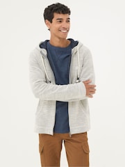 FatFace Natural Woolacombe Zip Through Hoodie - Image 1 of 7