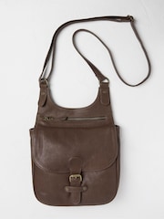 FatFace Anna Brown Oiled Leather Crossbody Bag - Image 1 of 2