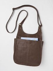 FatFace Anna Brown Oiled Leather Crossbody Bag - Image 2 of 2