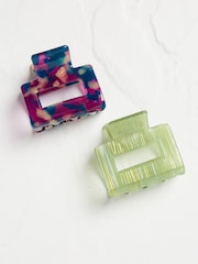 FatFace Green 2 Pack Resin Claw Clips - Image 1 of 1