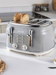 Salter Grey Retro 4 Slice Toaster - Image 1 of 4