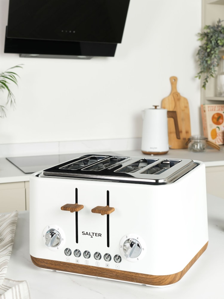 Salter White Toronto 4 Slice Toaster - Image 1 of 4 Salter White Toronto 4 Slice Toaster - Image 1 of 4