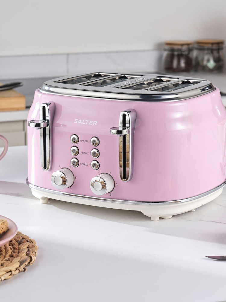 Salter Pink Retro 4 Slice Toaster - Image 1 of 4