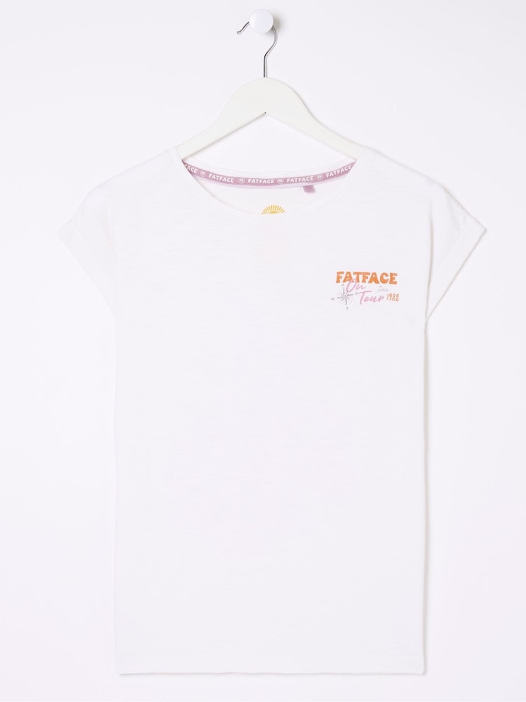 FatFace Aloa White Uk Map 100% Cotton T-Shirt - Image 1 of 2