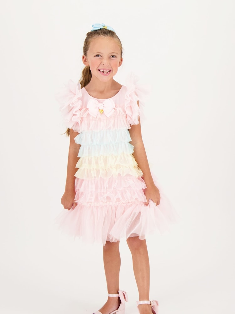 Angels Face Pink Waterfall Ruffle Dress - Image 1 of 1 Angels Face Pink Waterfall Ruffle Dress - Image 1 of 1