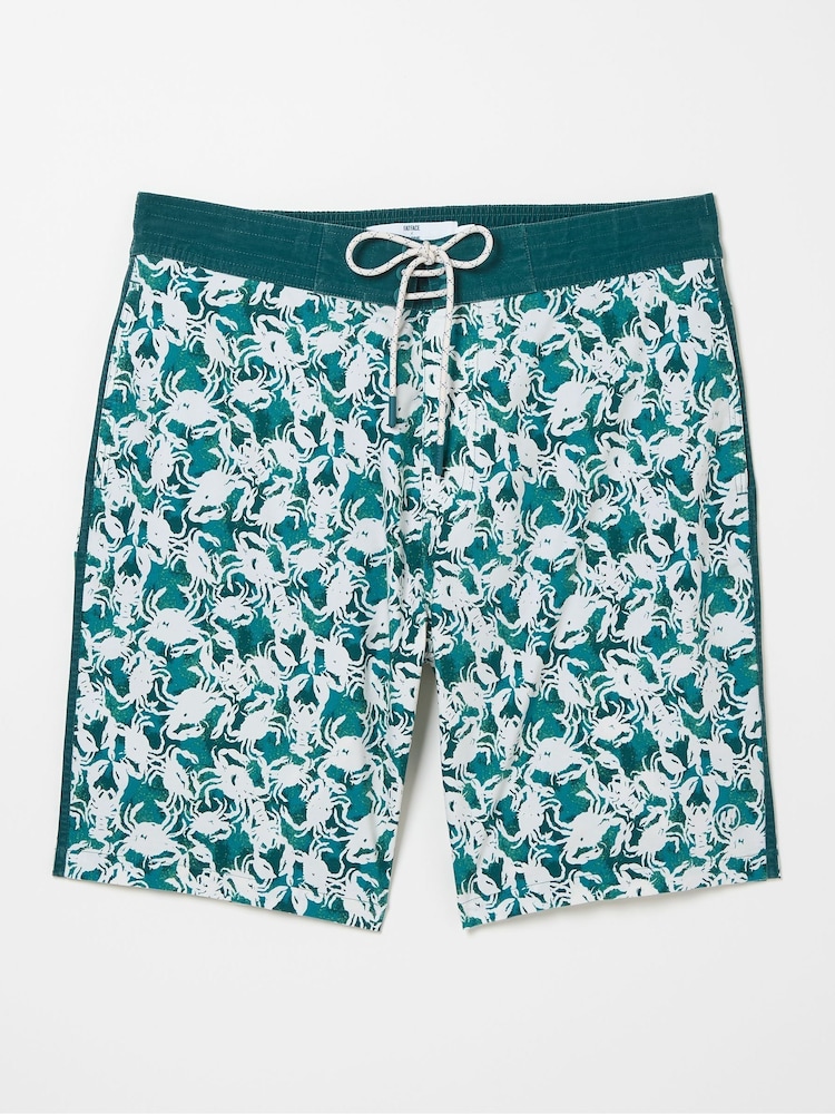 FatFace Green Mcs Camber Crab Swim Shorts - Image 1 of 1